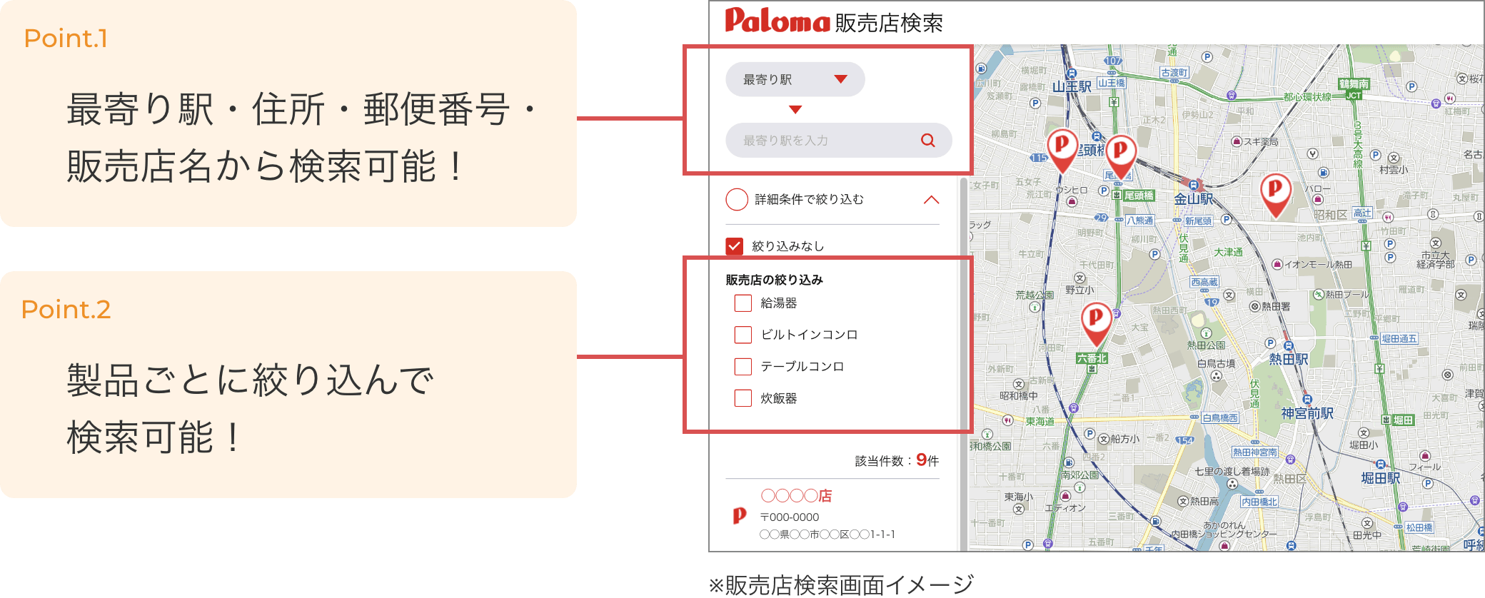 検索法の説明表です。場所から探せることを説明しています。