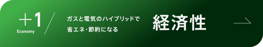 ＋1 Economy ガスと電気のハイブリッドで省エネ・節約になる 経済性