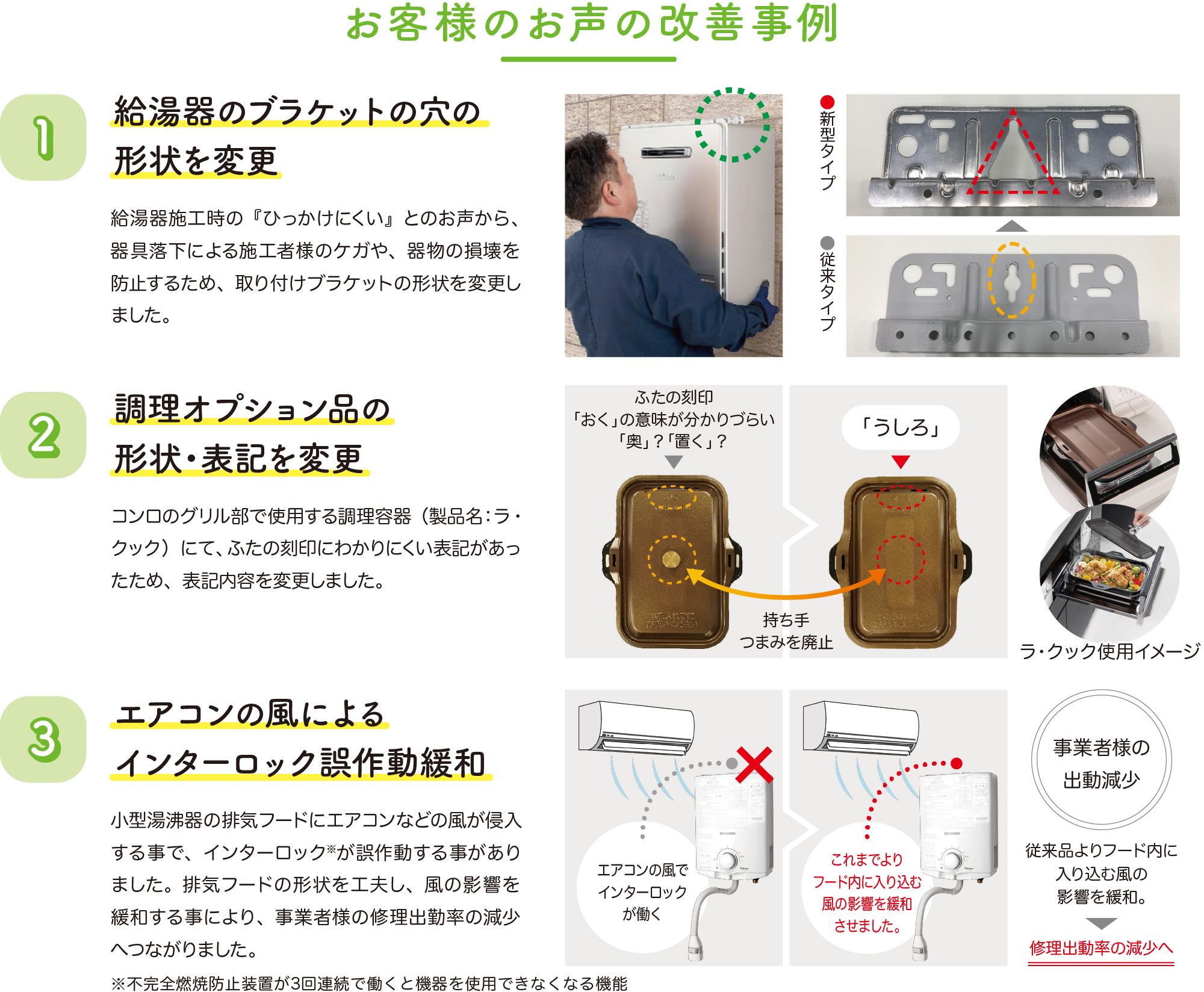 お客様のお声の改善事例