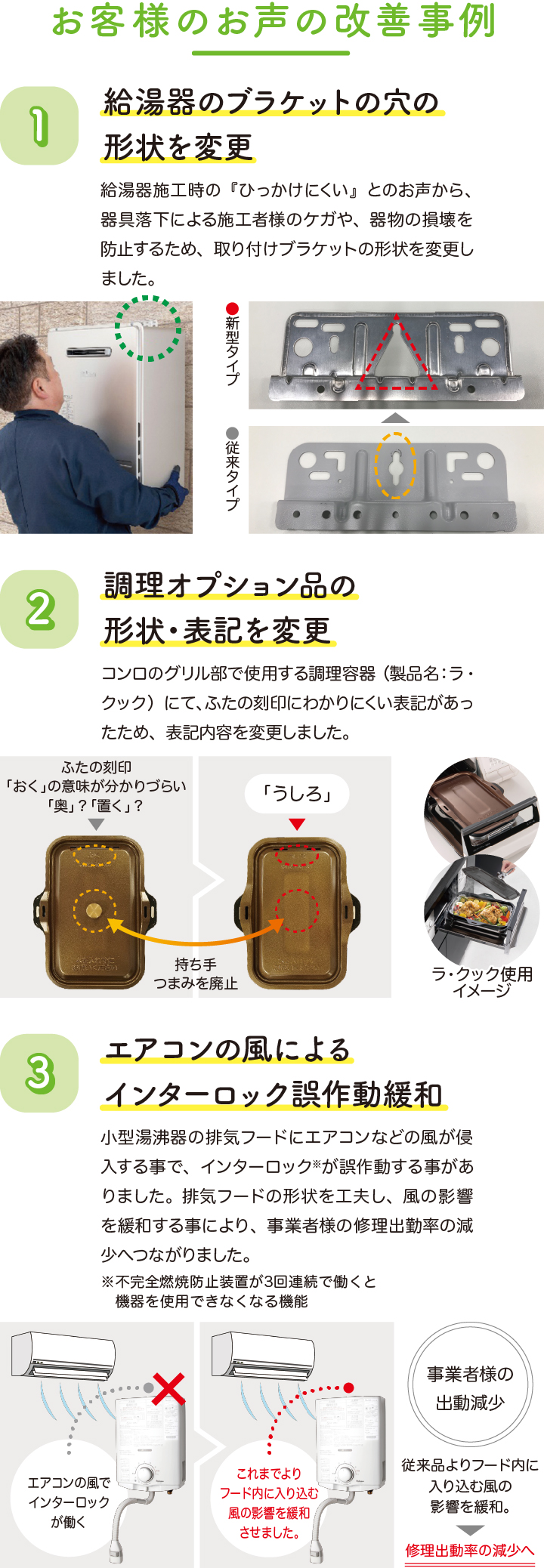 お客様のお声の改善事例