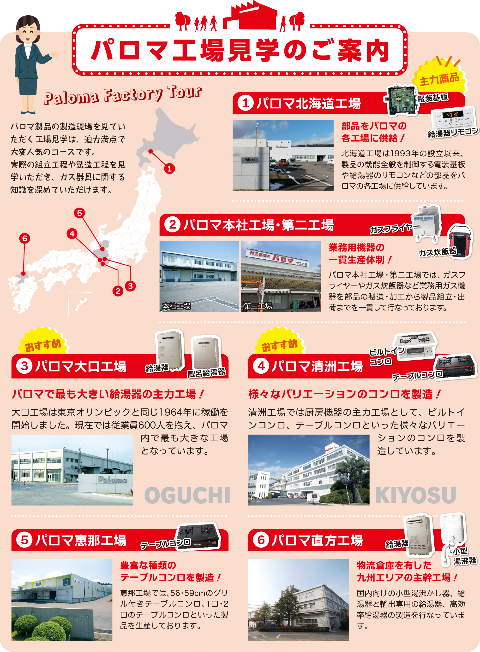 パロマ工場見学のご案内
