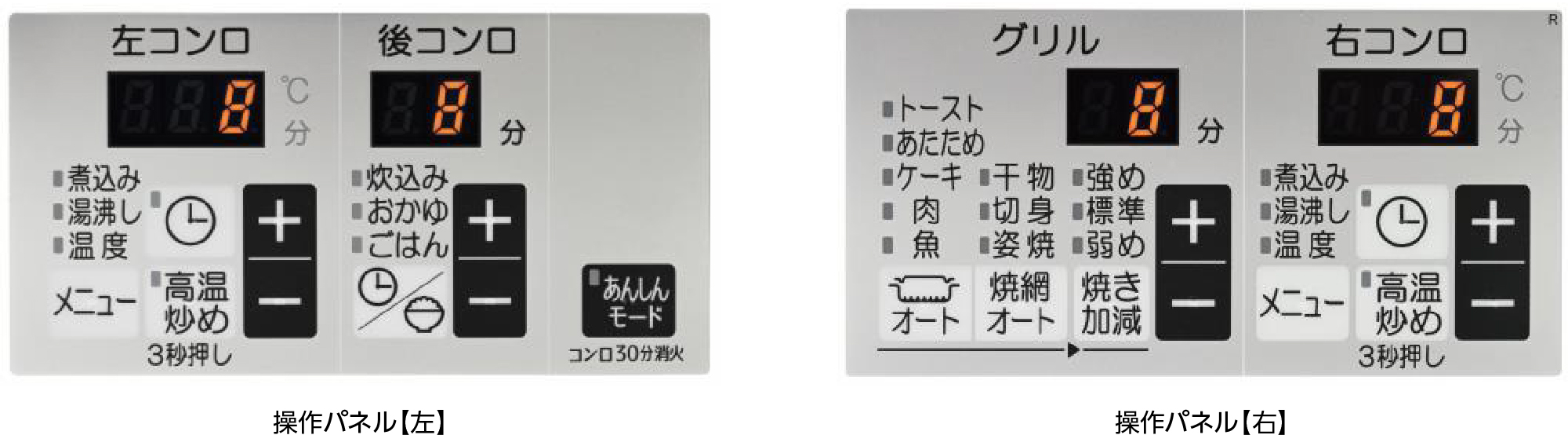 機能が充実した操作パネル