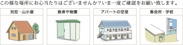 この様な場所にお心当たりはございませんか?いま一度ご確認をお願い致します。